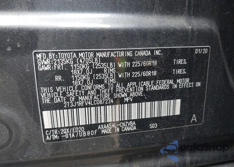 2020 Toyota Rav4 Trd Off-Road from USA, damaged, VIN 2T3J1RFV4LC087234